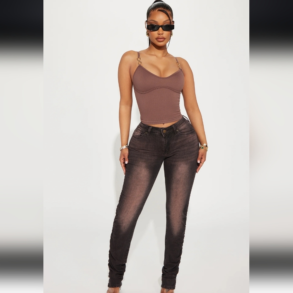 Fashion Nova Cutting Ties Tinted Stacked Stretch Skinny Jeans